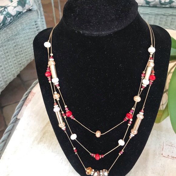 1990s NECKLACE THREE STRANDS AB CRYSTALS WITH PAIRED BRACELET AND EARRINGS - Picture 13 of 16